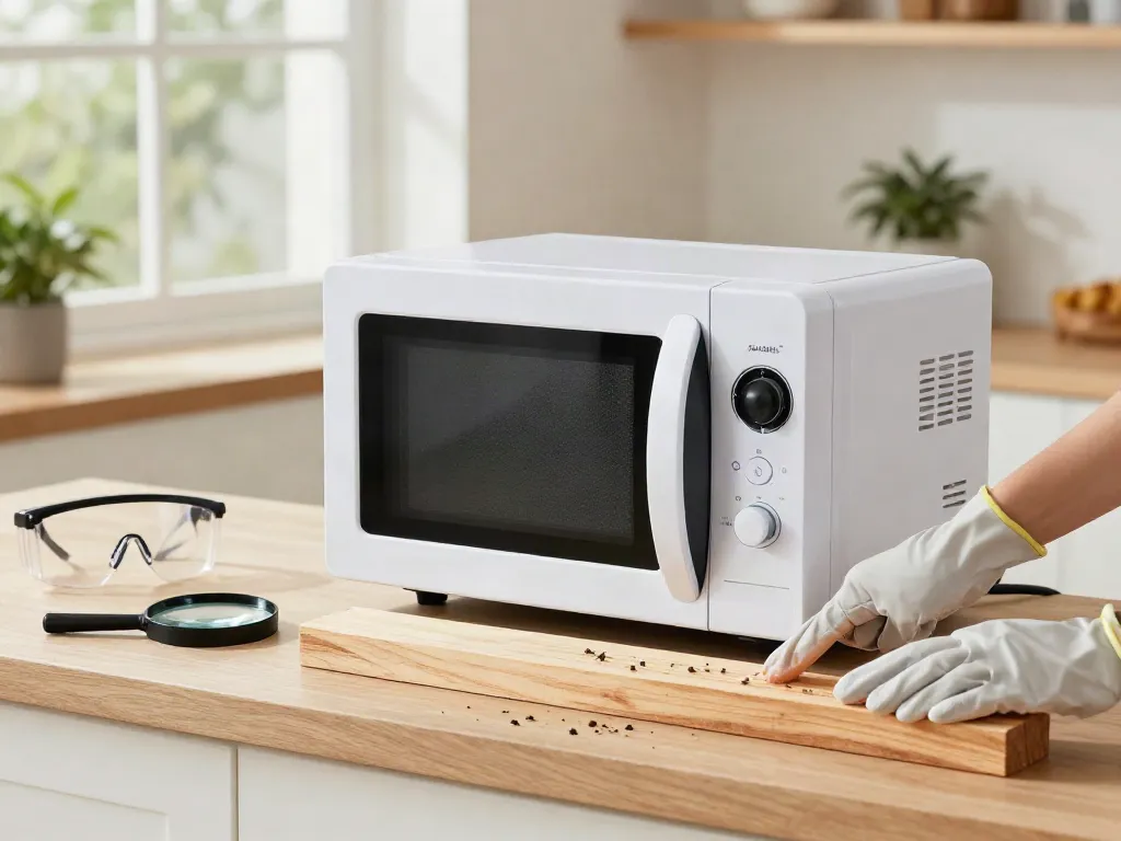 SHASHEL® microwave pest control device in action, safely eliminating wood-boring insects.